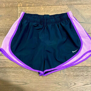 Nike Black and Purple Athletic Shorts
